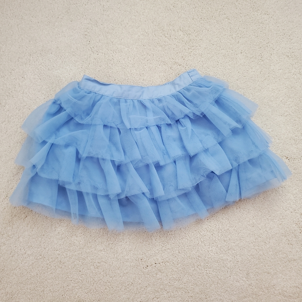 Janie and Jack Girls' Blue Tulle Tiered Ruffle Tutu Skirt sz12-18m